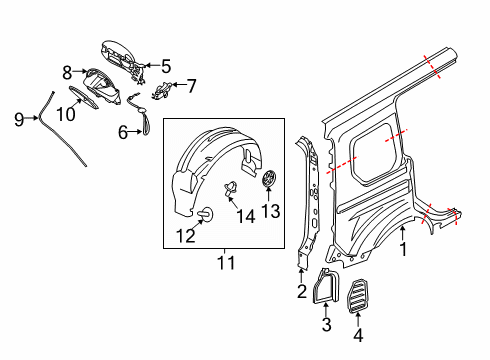 2022 Ford Transit Connect Side Panel & Components Diagram 6
