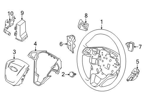 2020 Ford SSV Plug-In Hybrid Steering Wheel & Trim Diagram 1