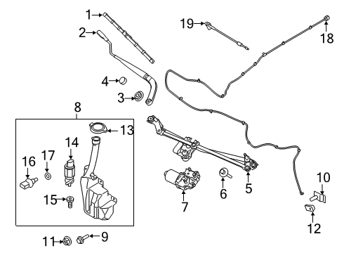 RESERVOIR - WINDSHIELD WASHER Diagram for JR3Z-17618-B