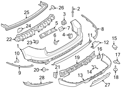 2020 Lincoln Aviator EXTENSION - BUMPER BAR - SIDE Diagram for LC5Z-17810-AEPTM