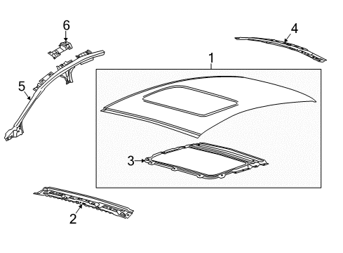 2020 Ford SSV Plug-In Hybrid Roof & Components Diagram 1