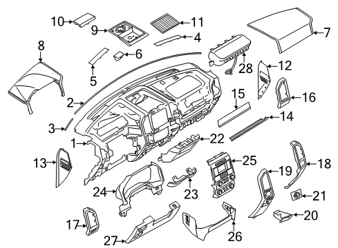 1995 Ford Mustang PANEL - FINISH Diagram for FL3Z-15046B32-BB