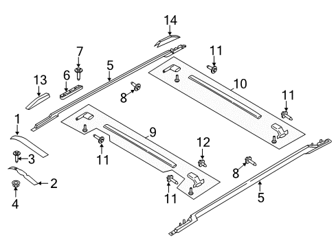 2022 Lincoln Navigator Exterior Trim - Roof Diagram 1