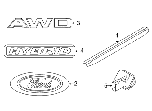 2022 Ford Maverick NAME PLATE - SELF-ADHESIVE Diagram for NZ6Z-8213-A