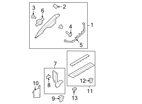 2022 Ford F-150 Lightning Interior Trim - Cab Diagram 3