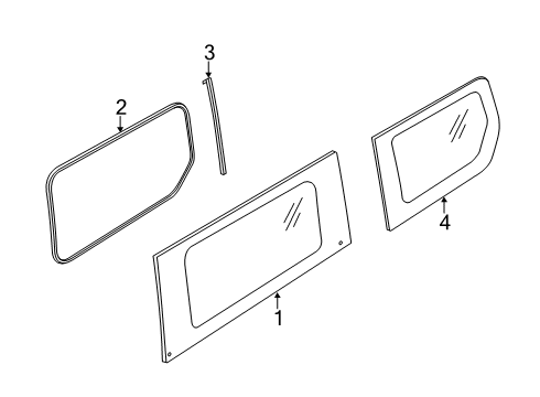 2020 Ford Transit Connect Side Panel - Glass & Hardware Diagram 3