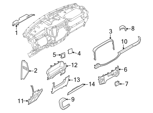 2023 Ford F-150 Instrument Panel Components Diagram 1