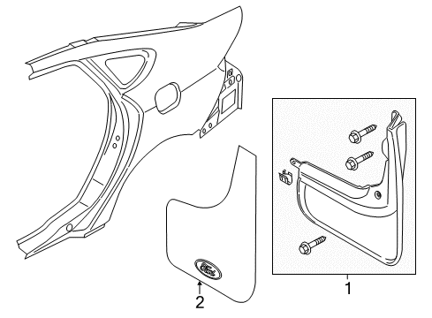 2020 Ford SSV Plug-In Hybrid Exterior Trim - Quarter Panel Diagram