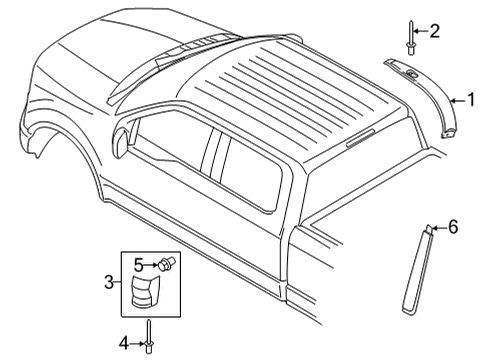 2022 Ford F-150 Exterior Trim - Cab Diagram 4