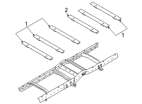 2023 Ford E-350/E-350 Super Duty Crossmembers & Components Diagram 1