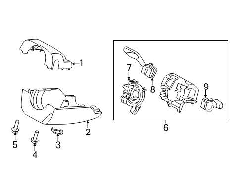 Steering Column Shroud Assembly Diagram for HP5Z-3530-BF