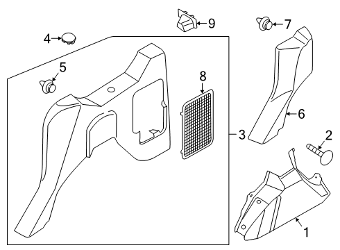 2020 Ford Transit Connect Interior Trim - Side Panel Diagram 3