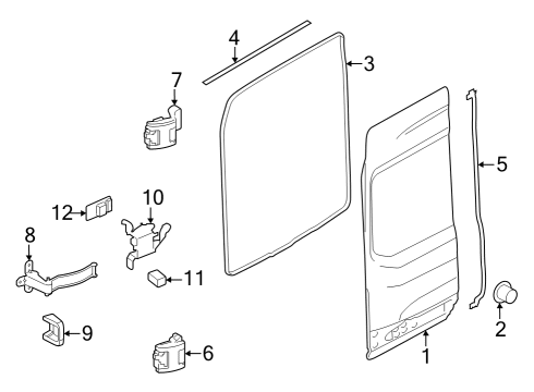 2022 Ford E-Transit Door & Components Diagram 1