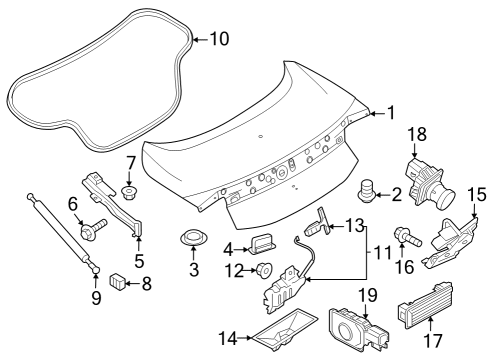2024 Ford Mustang LIFT ASY - TAILGATE - GAS Diagram for PR3Z-63406A10-C