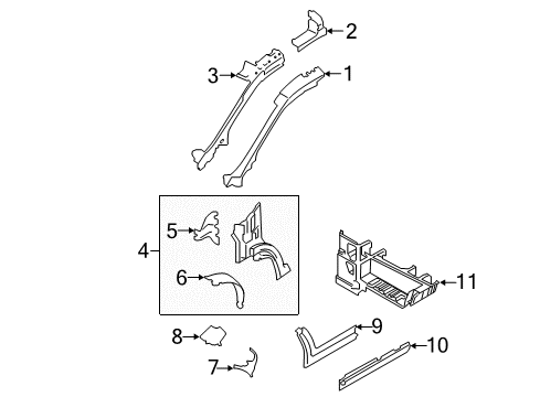 2020 Ford Transit 250 Hinge Pillar Diagram 1