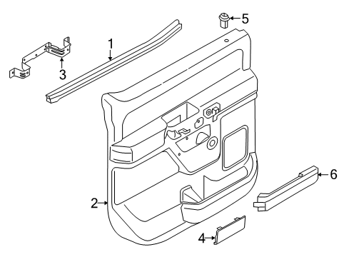 2022 Ford F-250 Super Duty Interior Trim - Rear Door Diagram 1