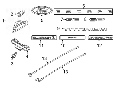2021 Ford Escape MODULE - PARKING AID SYSTEM Diagram for LJ6Z-15K866-A