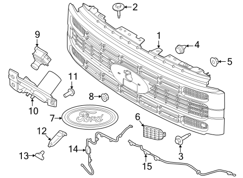 2023 Ford F-350 Super Duty Grille & Components Diagram 4