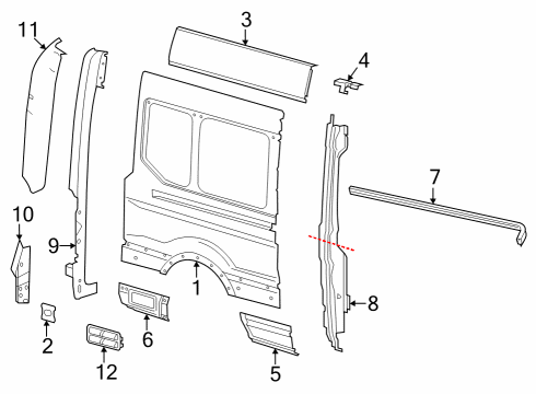 2022 Ford E-Transit Side Panel & Components Diagram 4