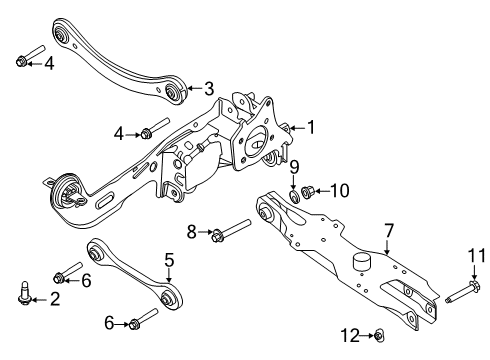 2022 Ford Escape Suspension Components, Lower Control Arm, Upper Control Arm, Stabilizer Bar Diagram 1