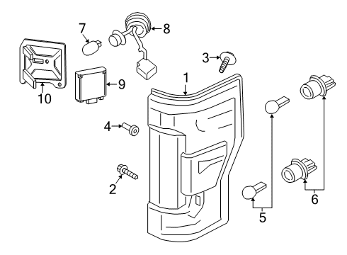 2020 Ford F-350 Super Duty Bulbs Diagram 4