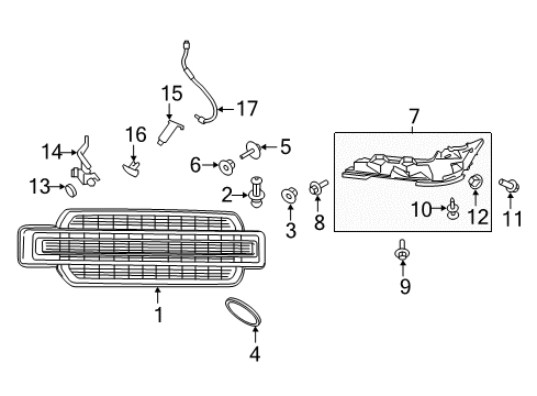 2020 Ford F-150 Grille & Components Diagram 3