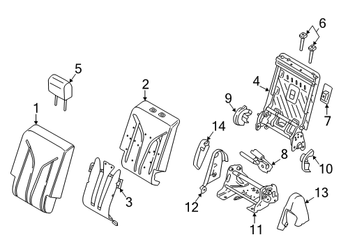 2023 Lincoln Nautilus Rear Seat Components Diagram 2