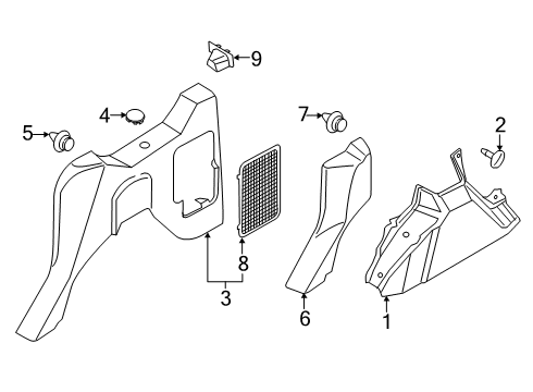 2020 Ford Transit Connect Interior Trim - Side Panel Diagram 7
