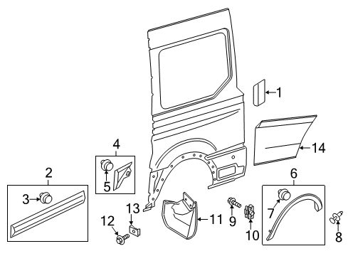 2022 Ford Transit 350 Exterior Trim - Side Panel Diagram 8