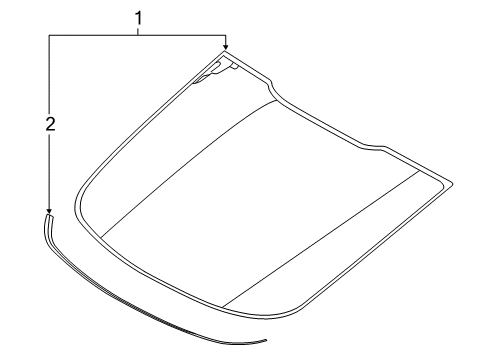 2021 Ford Mustang Glass & Hardware - Back Glass Diagram
