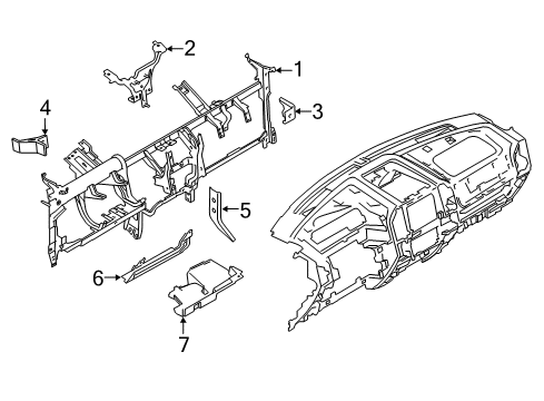 2020 Ford F-350 Super Duty Instrument Panel Components Diagram 2