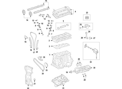 2022 Ford Transit Connect Engine Parts, Mounts, Cylinder Head & Valves, Camshaft & Timing, Variable Valve Timing, Oil Pan, Oil Pump, Adapter Housing, Crankshaft & Bearings, Pistons, Rings & Bearings Diagram 3