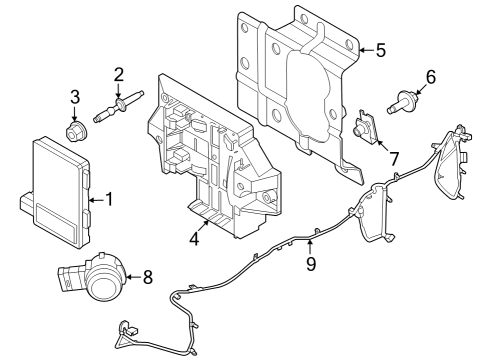 2023 Ford F-350 Super Duty Electrical Components - Front Bumper Diagram