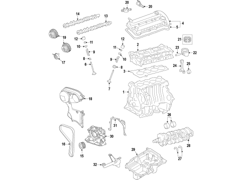 2020 Ford Fusion Engine Parts, Mounts, Cylinder Head & Valves, Camshaft & Timing, Variable Valve Timing, Oil Pan, Oil Pump, Balance Shafts, Crankshaft & Bearings, Pistons, Rings & Bearings Diagram 7