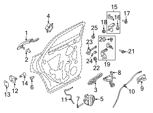 2019 Lincoln MKC HANDLE ASY - DOOR - OUTER Diagram for GJ7Z-5426605-ADPTM