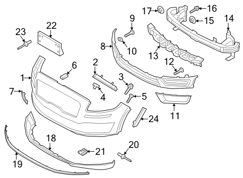 2023 Lincoln Nautilus Bumper & Components - Front Diagram 2