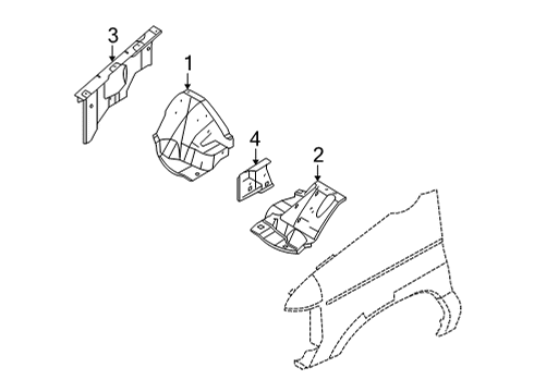 2023 Ford E-350/E-350 Super Duty Inner Components - Fender Diagram