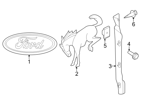 2023 Ford Bronco Exterior Trim - Tail Gate Diagram