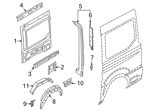 2020 Ford Transit 250 Inner Structure - Side Panel Diagram 2