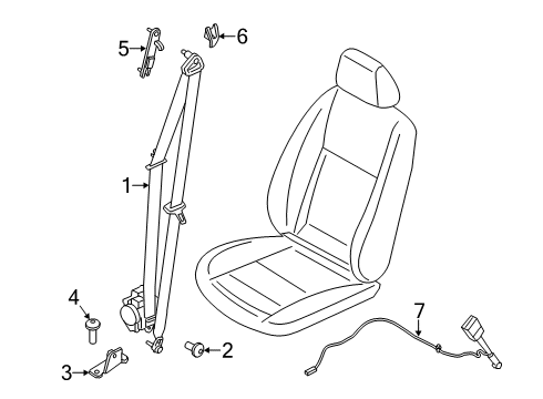 2022 Ford Transit Connect Front Seat Belts Diagram