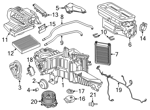 2020 Lincoln Navigator A/C Evaporator & Heater Components Diagram 2