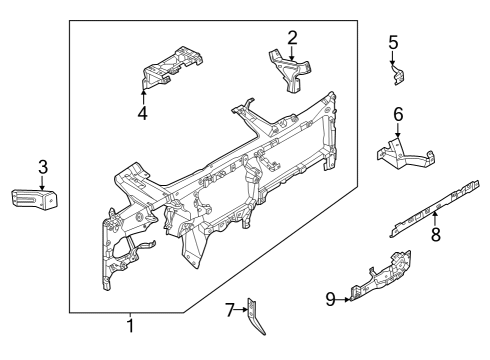 2022 Ford F-150 Lightning Instrument Panel Components Diagram 2