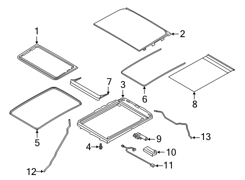2022 Lincoln Aviator GLASS Diagram for LC5Z-78500A18-A
