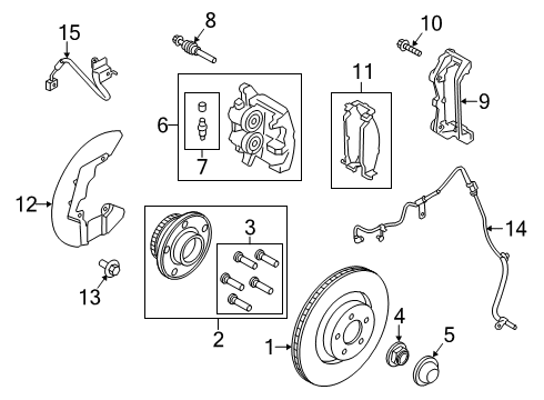 CALIPER ASY - BRAKE - LESS PAD Diagram for KR3Z-2B120-C