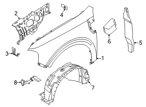 2022 Ford Maverick FENDER ASY - FRONT Diagram for NZ6Z-16005-A
