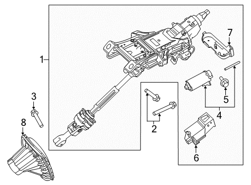 2022 Ford Edge Steering Column & Wheel, Steering Gear & Linkage Diagram 3