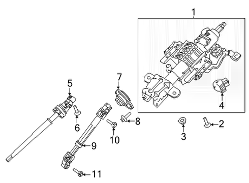 2022 Ford F-150 Steering Column & Wheel, Steering Gear & Linkage Diagram 4