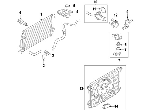 2020 Lincoln MKZ Cooling System, Radiator, Water Pump, Cooling Fan Diagram 5