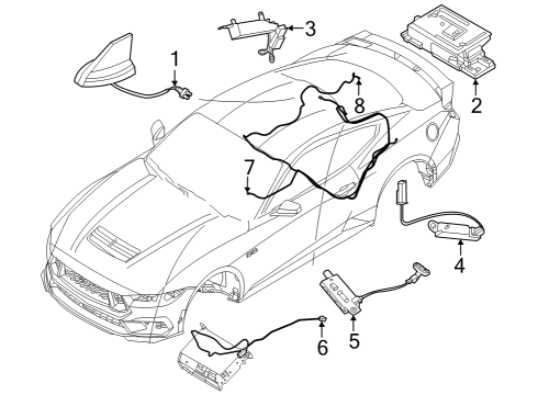 2024 Ford Mustang AERIAL ASY Diagram for PR3Z-19A390-A