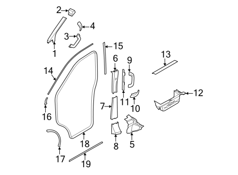 2022 Ford E-Transit Interior Trim - Pillars Diagram 2